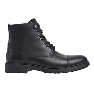 Image of Pepe Jeans FRED LAND Laceup ankle boots, Men&#039;s, Size: 10, Black Leather
