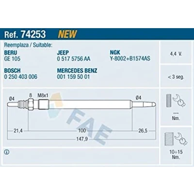 Image of Glow Plug FAE 74253