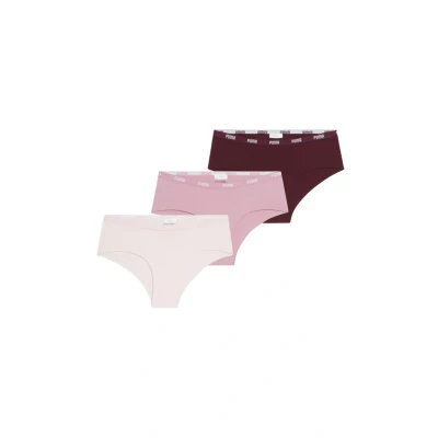 Image of PUMA Women&#039;s Hipster Panties (Pack of 3), Pink Combo, L