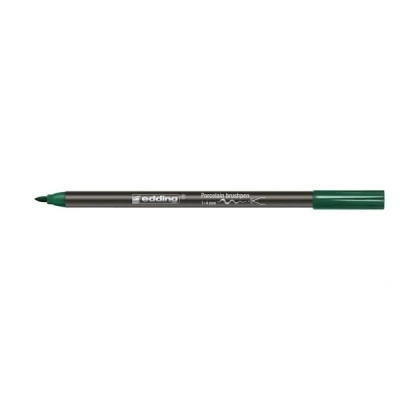 Image of edding 4200 porcelain brush pen green 10 pens tip 1 4 mm felt for painting and decorating ceramics, dishwasher safe, lightfast ink, quick drying