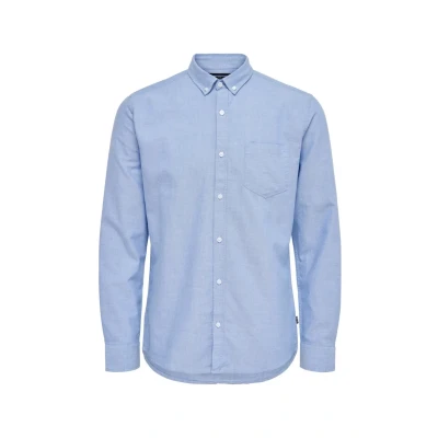 Image of Only &amp; Sons Onsalvaro Oxford Shirt Shirt, Men&#039;s, Size: Large, Cashmere blue