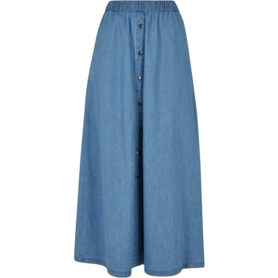 Image of Urban Classics LONG WIDE Light Maxi skirt, Women&#039;s, Size: 3XL, Skyblue washed