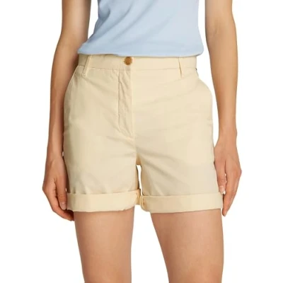 Image of Tommy Hilfiger Women&#039;s CO Blend GMD Chino Short WW0WW42457, Yellow (Ivory Petal), 34