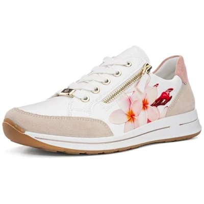 Image of ara Osaka 2.0 Bequeme Casual laceups, Women&#039;s, Size: 4.5, Shell weiss tropicana rose Leather