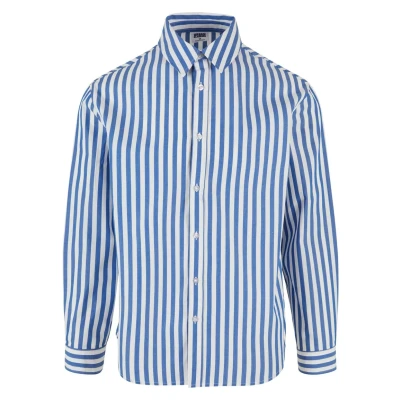 Image of Urban Classics Striped Shirt, Men&#039;s, Size: Large, White blue