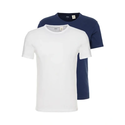 Image of Levi&#039;s SLIM Crewneck 2 PACK Basic Tshirt, Men&#039;s, Size: XXL, Blues/white