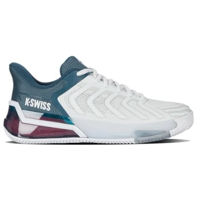 Image of K SWISS Ultrashot 4 Clay court tennis shoes, Men&#039;s, Size: 10.5, White/stargazer/neon blaze shoes