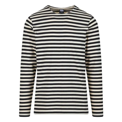 Image of Urban Classics Stripe LS Long sleeved top, Men&#039;s, Size: XXL, Whitesand black
