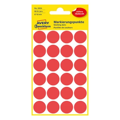 Image of Avery Zweckform 3004 Coding Dots (96 18 mm Diameter) red
