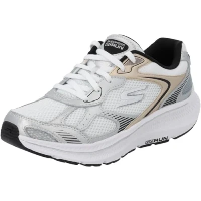 Image of Skechers GO RUN Consistent 2.0 Trainers, Women&#039;s, Size: 3.5, White/silver Leather and textile