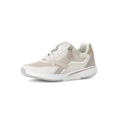 Image of Gabor Sneaker LOW Trainers, Women&#039;s, Size: 4, Beige leather and imitation