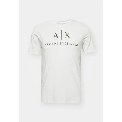 Image of Armani Exchange Print Tshirt, Men&#039;s, Size: XL, White