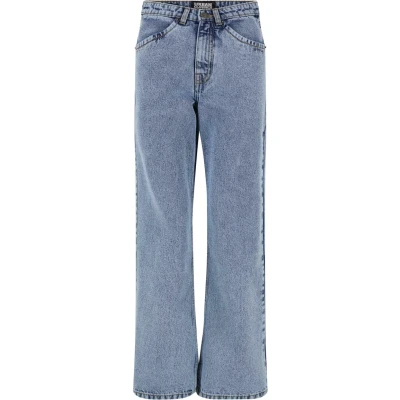 Image of Urban Classics Women&#039;s Ladies Cropped Straight Leg Denim Pants Trouser, Tinted Lightblue Washed, 26