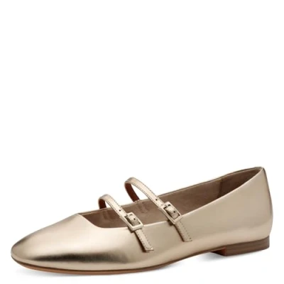 Image of Tamaris Ankle strap ballet pumps, Women&#039;s, Size: 5, Bronce Leather