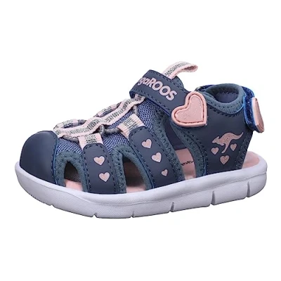 Image of Kangaroos Kmini Sandals for kids, Size: 9K, Grey/light pink Imitation leather/ textile