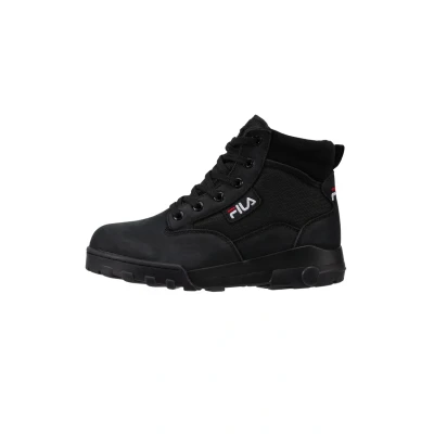 Image of Fila Grunge II MID Laceup ankle boots, Women&#039;s, Size: 3.5, Black Leather and textile