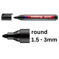 Image of Edding 300 Permanent Marker Bullet Tip 1.5 3mm Black Ref 001