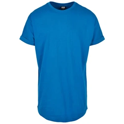 Image of Urban Classics LONG Shaped Turnup Basic Tshirt, Men&#039;s, Size: XXL, Sporty blue