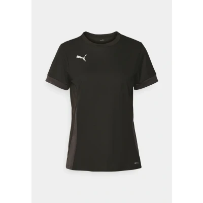 Image of Puma Teamgoal Matchday Sports Tshirt, Women&#039;s, Size: Small, Black/flat dark gray