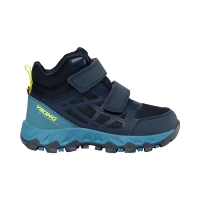 Image of Viking Unisex Kid&#039;s Track Mid Wp 2v Walking Shoe, Navy Demin, 0.5 UK