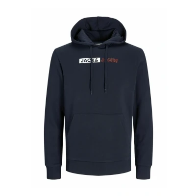 Image of Jack &amp; Jones CORP LOGO PLAY NOOS Hoodie, Men&#039;s, Size: Medium, Navy blazer