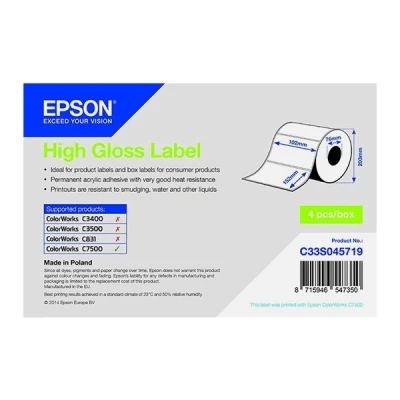 Image of Epson HG 102mm x 152mm, 800 printer labels (800, White, HG, Poland, ColorWorks C7500)