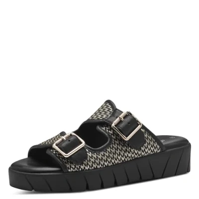 Image of s.Oliver Mules, Women&#039;s, Size: 4, Black comb Textile/synthetics