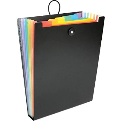 Image of Viquel Rainbow Class 7 Compartment Vertical Sorter for Backpack Purse Organizer, 33 cm, Black, Bag Organiser