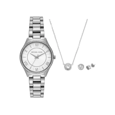Image of Michael Kors Lauryn SET Necklace silvercoloured, Women&#039;s, Size: One Size, Silver coloured