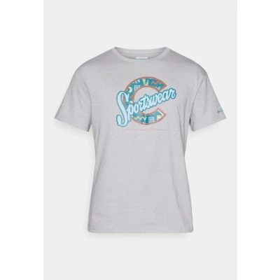 Image of Columbia Rapid RIDGE Graphic TEE Print Tshirt, Men&#039;s, Size: Small, Grey heather