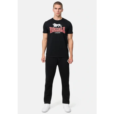 Image of Lonsdale Normale Passform Cromane Print Tshirt, Men&#039;s, Size: Large, Black red grey