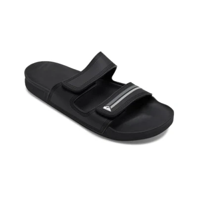 Image of Quiksilver RIVI Pool slides, Men&#039;s, Size: 8, Black/grey Synthetics
