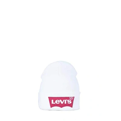 Image of Levi&#039;s Men&#039;s Oversized Batwing Beanie, White (Noir Regular 51), One Size