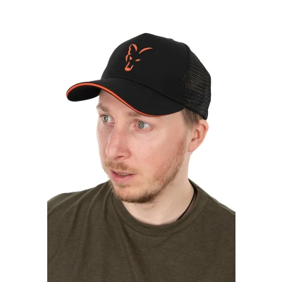 Image of Fox Collection Trucker cap Black &amp; Orange Fishing