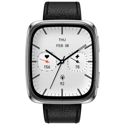 Image of AMAZFIT Active 2 Smart Watch 1.75&quot; AMOLED Display, Offline Maps with GPS, 10 Day Battery, 160+ Sport Modes, Water Resistant, Heart Rate &amp; Sleep Fitness Tracker for Android iPhone, Black Leather
