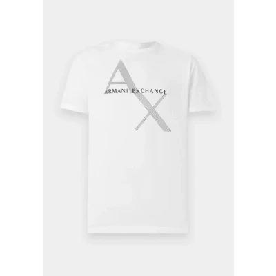 Image of Armani Exchange Print Tshirt, Men&#039;s, Size: XXL, White