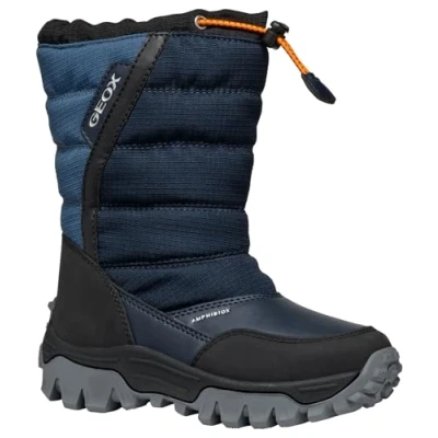 Image of Geox Himalaya BOY ABX Winter boots for kids, Size: 9K, Navy/light blue Synthetics/textile