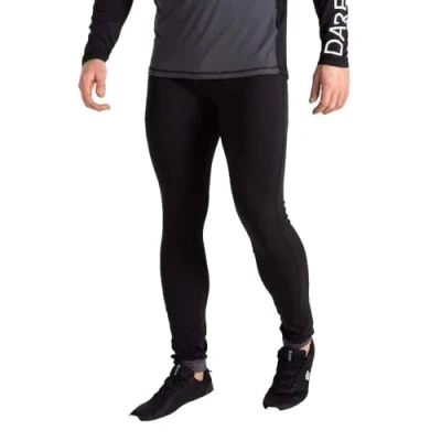 Image of Dare2B Mens Exchange Baselayer Leggings with Advanced Q WIC+ Technology, Perfect for Wintersports &amp; Outdoors Black Grey