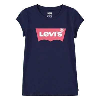 Image of Levi&#039;s Batwing TEE Print Tshirt for kids, Size: 2y, Peacoat/tea tree pink