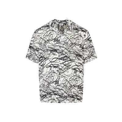 Image of Urban Classics AOP Resort Shirt, Men&#039;s, Size: 3XL, Whitescribble