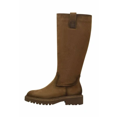 Image of Tamaris Damen Langschaft Stiefel Blockabsatz bequem; CAMEL, EU 37