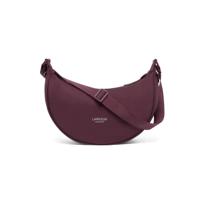 Image of LARKSON Crescent Bag Ladies Solveig Medium Cross Body Women Sling Shoulder in Half Moon Shape Womens Dumpling with Adjustable Strap, Berry, One Size