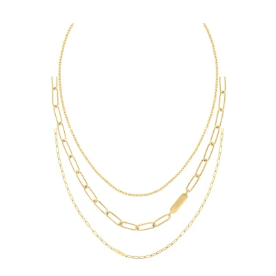 Image of Calvin Klein GP Chain Necklaces GIFT SET Necklace goldcoloured, Women&#039;s, Size: One Size, Gold coloured