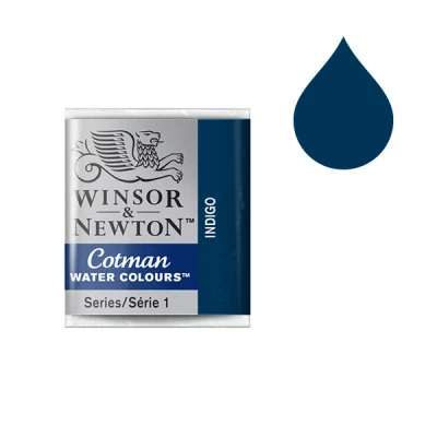 Image of Winsor &amp; Newton Cotman Watercolour Paint Half Pan Indigo 322