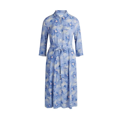 Image of Noa Livann Shirt dress, Women&#039;s, Size: 6, Print blue rose