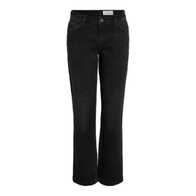 Image of Noisy May Nmnila WIDE Straight leg jeans, Women&#039;s, Size: 28x34, Black denim