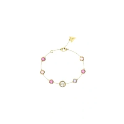 Image of Guess Petra Bracelet Yellow goldcoloured/fuchsia, Women&#039;s, Size: Small, gold coloured/fuchsia