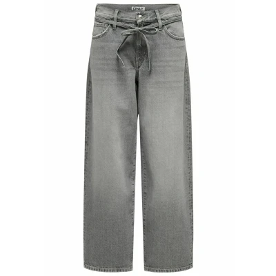 Image of ONLY Ballon Schnitt Mittlere Taille Straight leg jeans, Women&#039;s, Size: 25x32, Medium grey denim