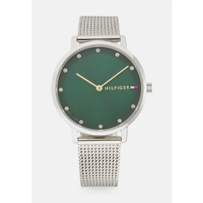 Image of Tommy Hilfiger Pippa Watch silvercoloured/green, Women&#039;s, Size: One Size, Silver coloured/green