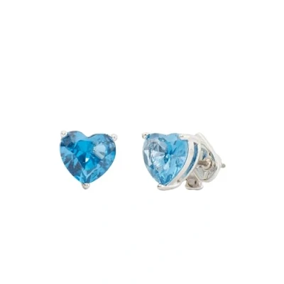 Image of kate spade new york MY LOVE Heart Studs Earrings, Women&#039;s, Size: One Size, Blue